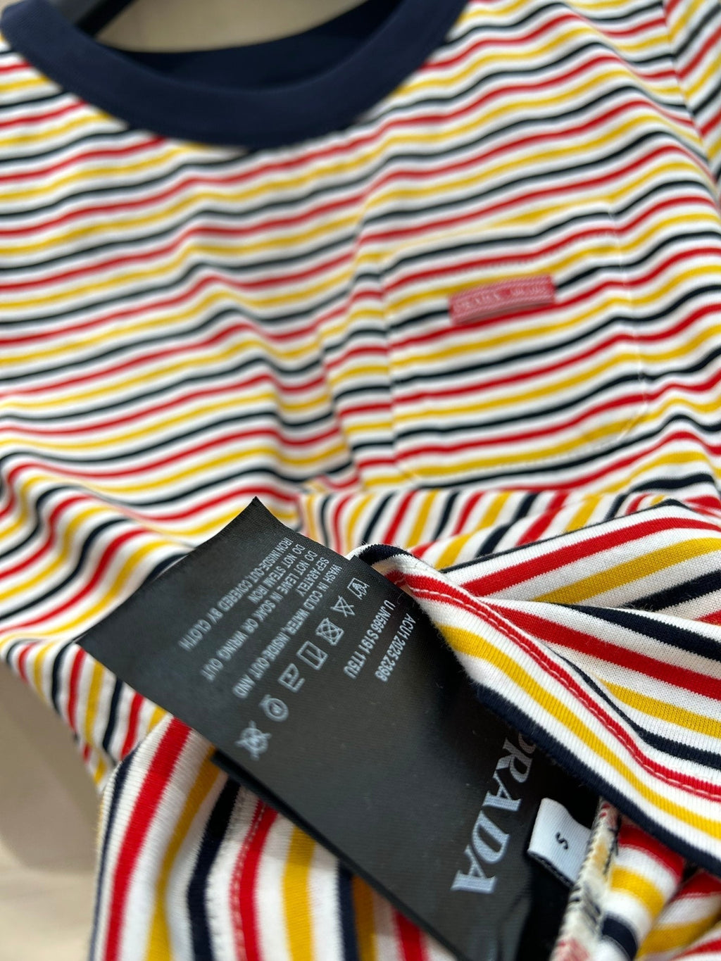 PRADA STRIPED CREW NECK TEE 25S IN COTTON 266086