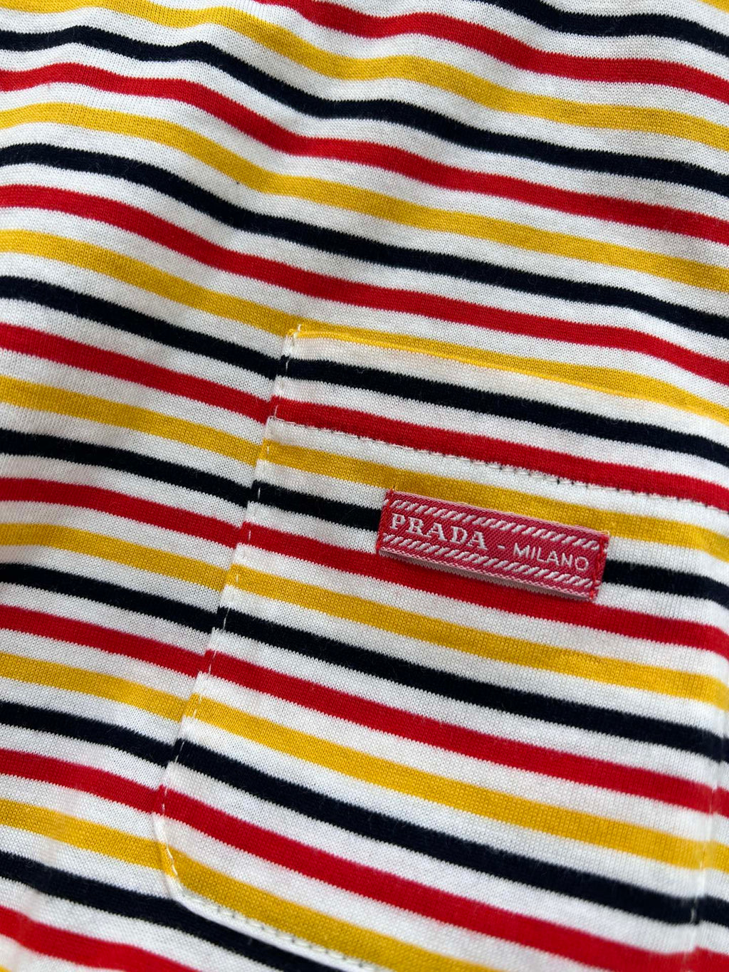 PRADA STRIPED CREW NECK TEE 25S IN COTTON 266086