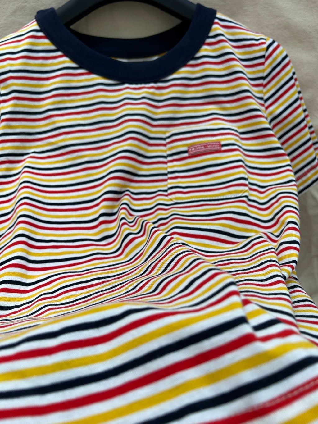 PRADA STRIPED CREW NECK TEE 25S IN COTTON 266086
