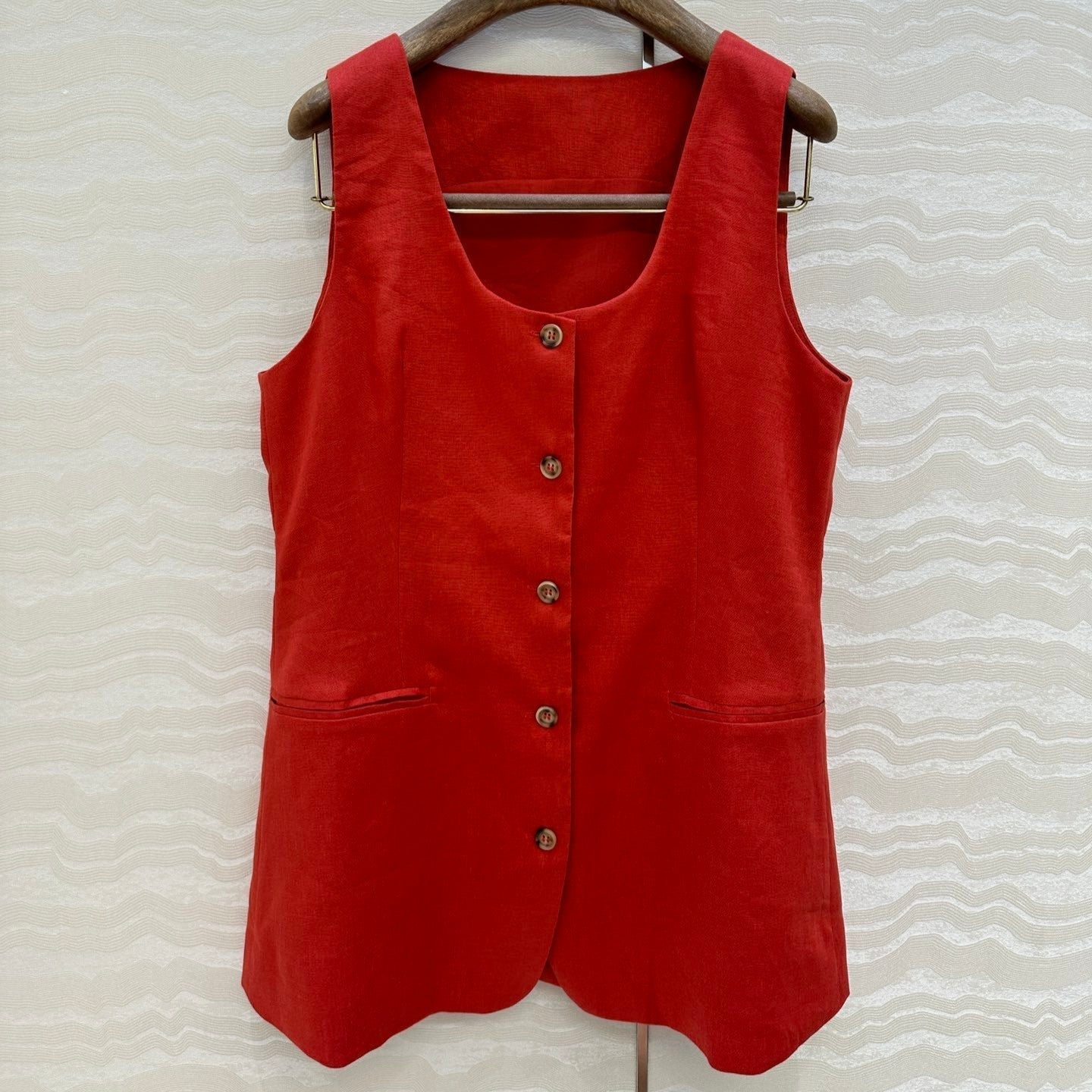LP SLEEVELESS LINEN BLAZER 272246
