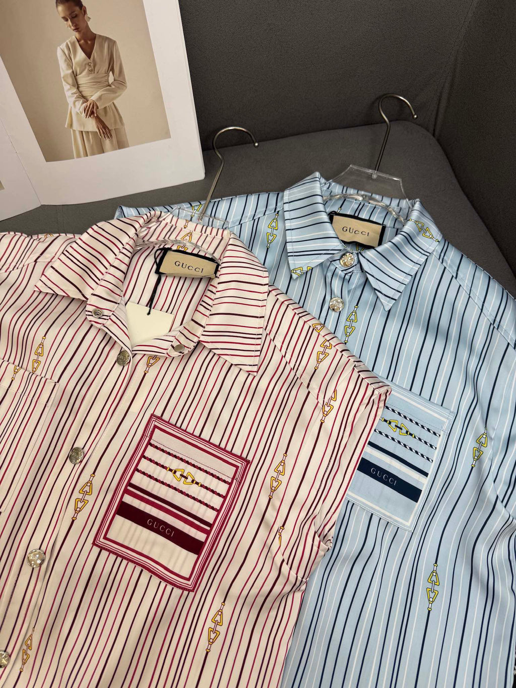 GUCCI GUCC SHIRT JACKET AND SHORTS SET 25S IN ACETATE 266681