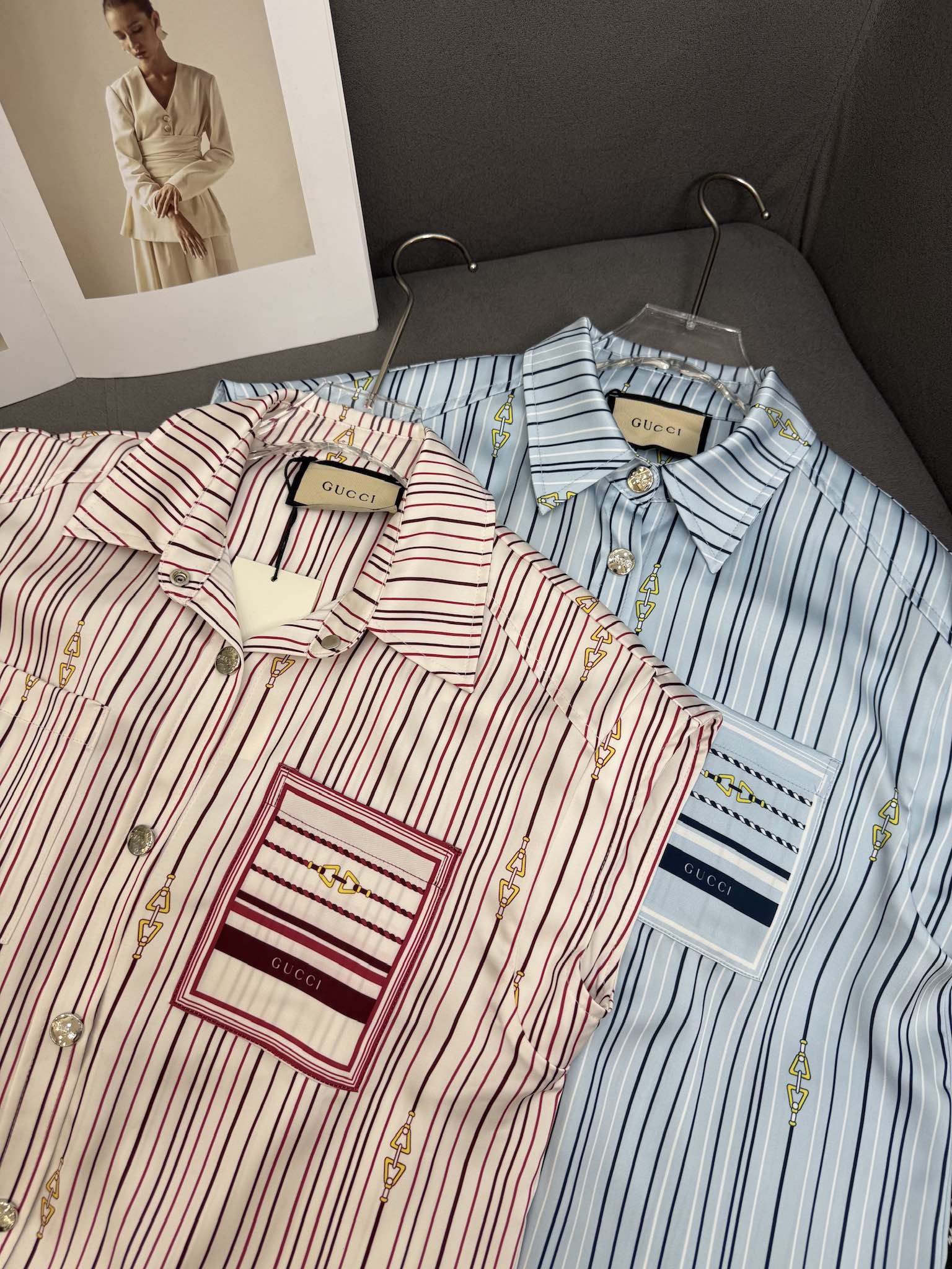 GUCCI GUCC SHIRT JACKET AND SHORTS SET 25S IN ACETATE 266681