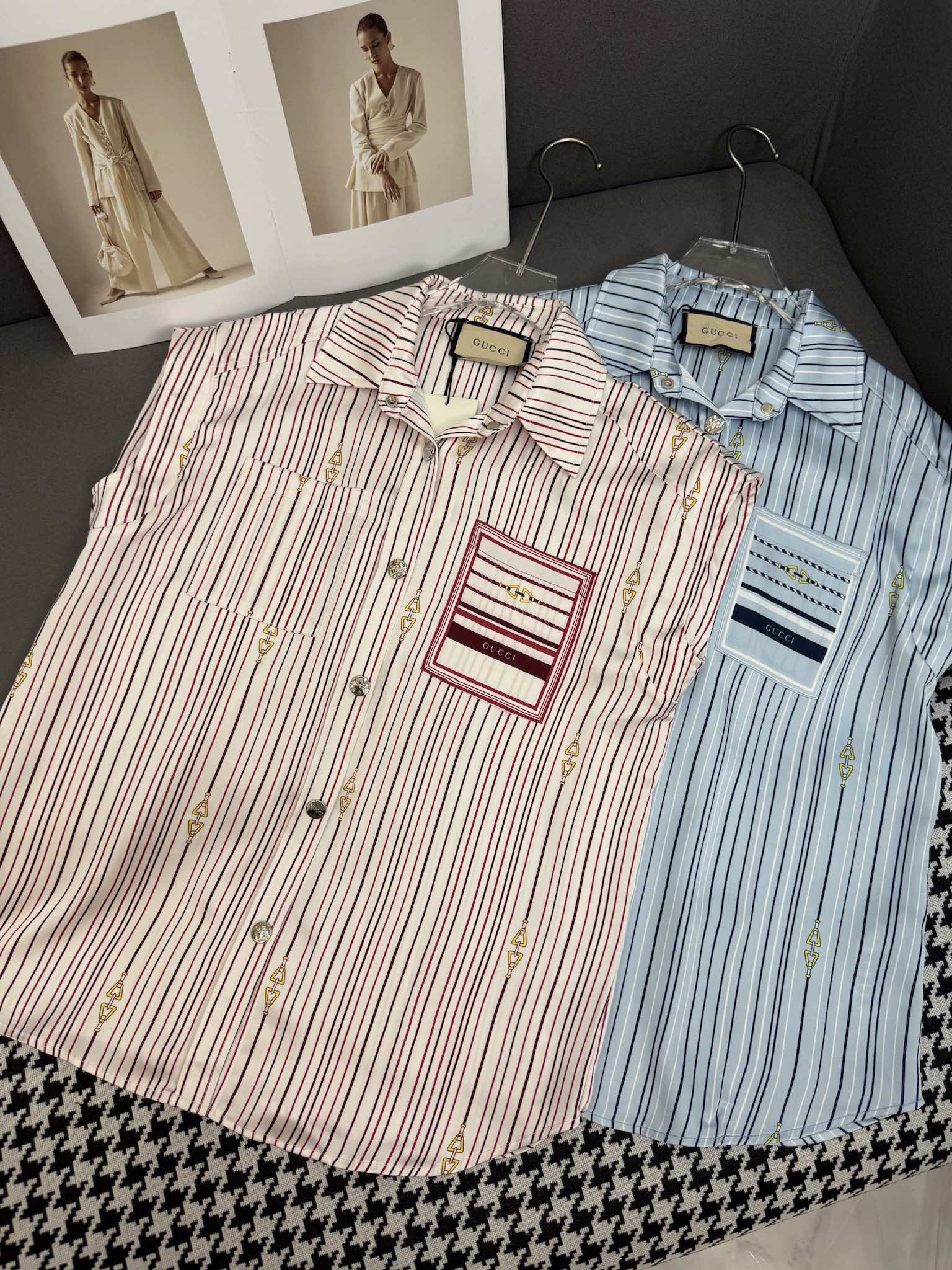 GUCCI GUCC SHIRT JACKET AND SHORTS SET 25S IN ACETATE 266681
