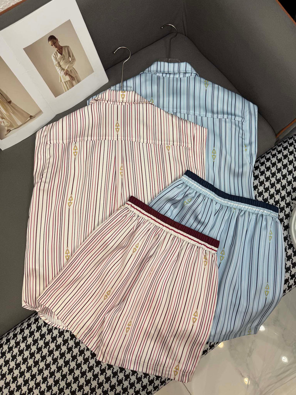 GUCCI GUCC SHIRT JACKET AND SHORTS SET 25S IN ACETATE 266681