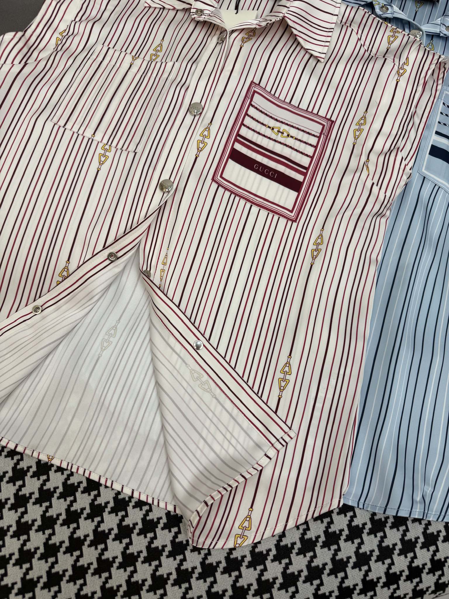 GUCCI GUCC SHIRT JACKET AND SHORTS SET 25S IN ACETATE 266681