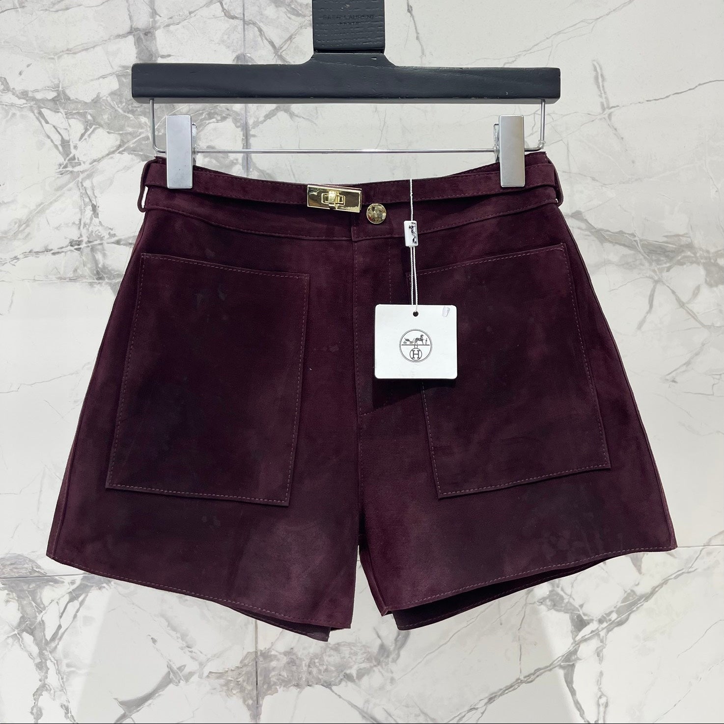 HERMES HERMES 25S SHEEPSKIN SHORTS 176
