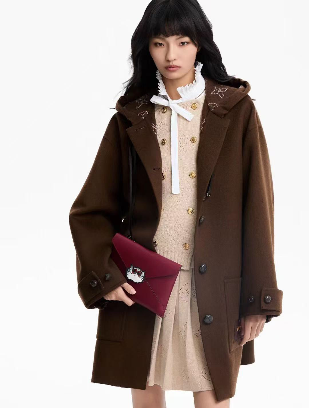 LOUIS VUITTON LV 25S KNIT CARDIGAN AND PLEATED KNIT MINI SKIRT SET 0108