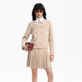LOUIS VUITTON LV 25S KNIT CARDIGAN AND PLEATED KNIT MINI SKIRT SET 0108