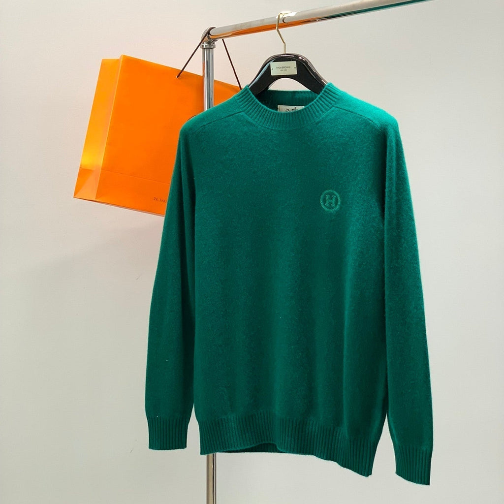 HERMES 25S LONG-SLEEVE KNITTED CREW NECK SWEATER 179