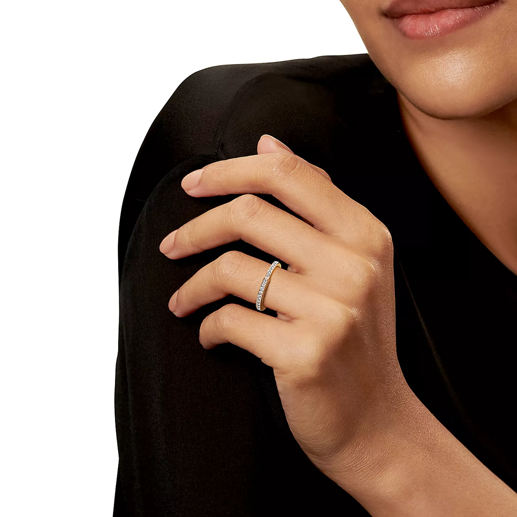TIFFANY LOCK RING GOLD DIAMOND PAVED