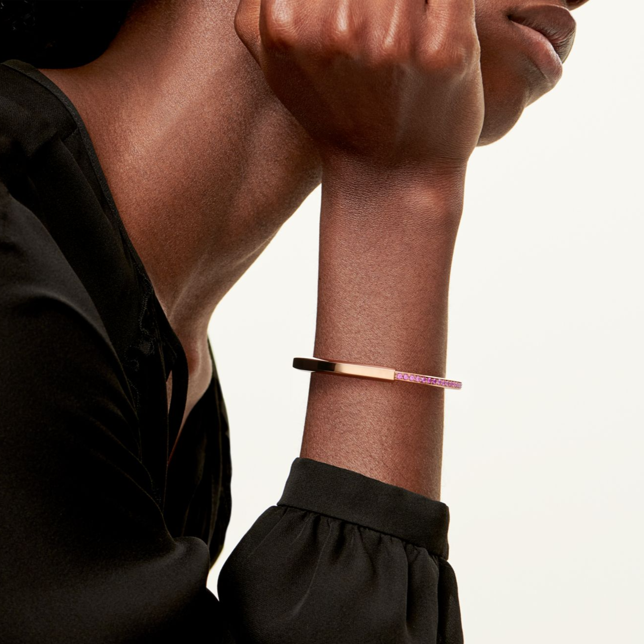 TIFFANY LOCK BRACELET ROSE DIAMOND PINK GOLD