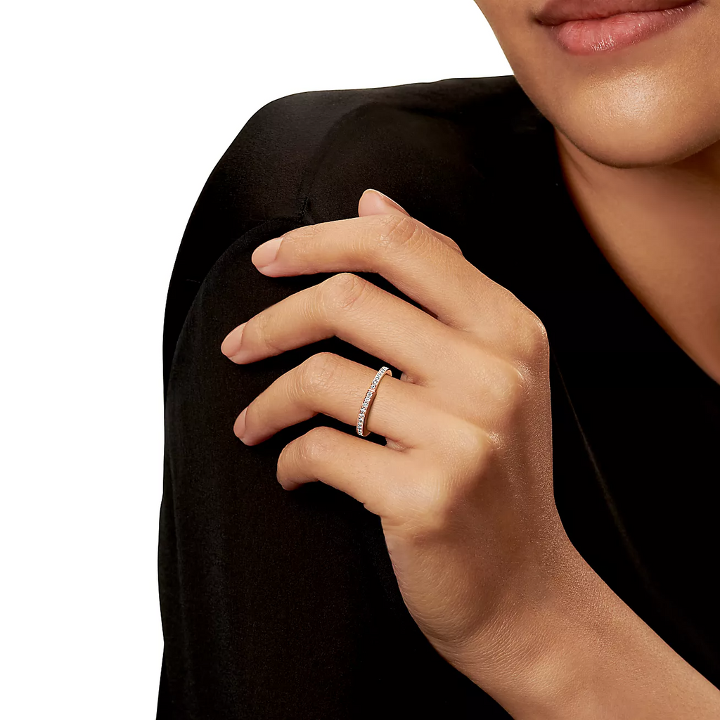 TIFFANY LOCK RING PINK GOLD DIAMOND PAVED