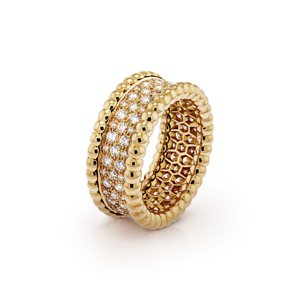Van Cleef & Arpels PERLEE 3 ROWS DIAMONDS RING
