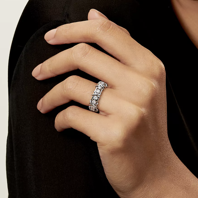 TIFFANY SIXTEEN STONE SILVER RING