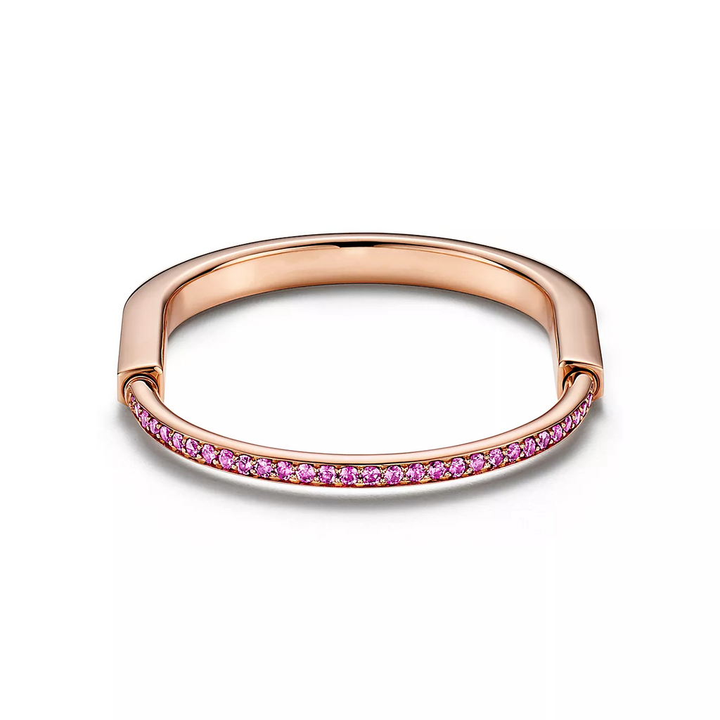 TIFFANY LOCK BRACELET ROSE DIAMOND PINK GOLD
