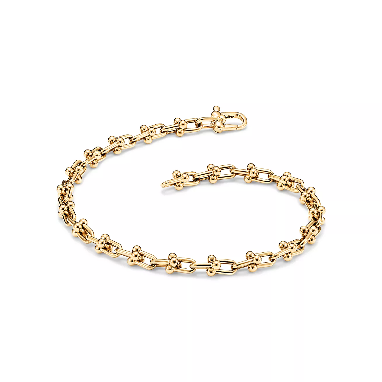 TIFFANY HARDWEAR MICRO LINK 44 MOTIF GOLD BRACELET