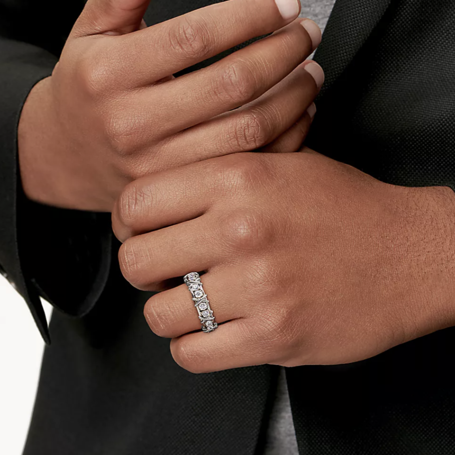 TIFFANY SIXTEEN STONE SILVER RING
