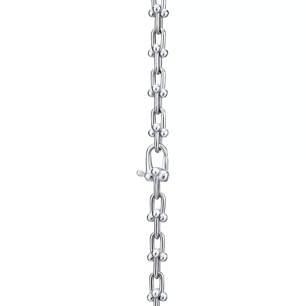 TIFFANY HARDWEAR MICRO LINK 44 MOTIF SILVER BRACELET
