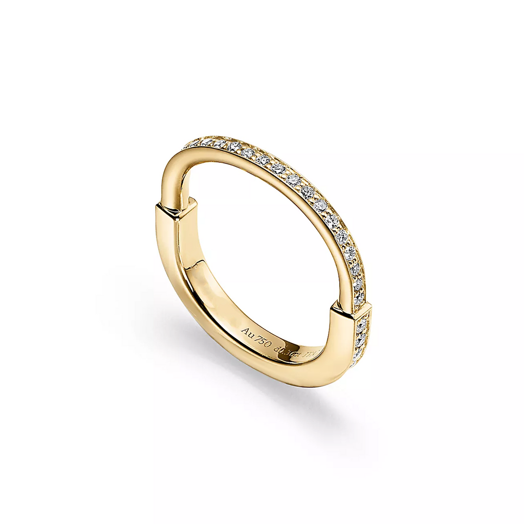 TIFFANY LOCK RING GOLD DIAMOND PAVED