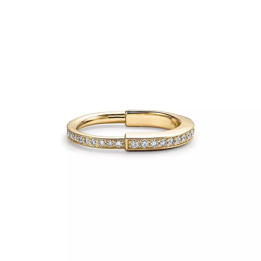 TIFFANY LOCK RING GOLD DIAMOND PAVED
