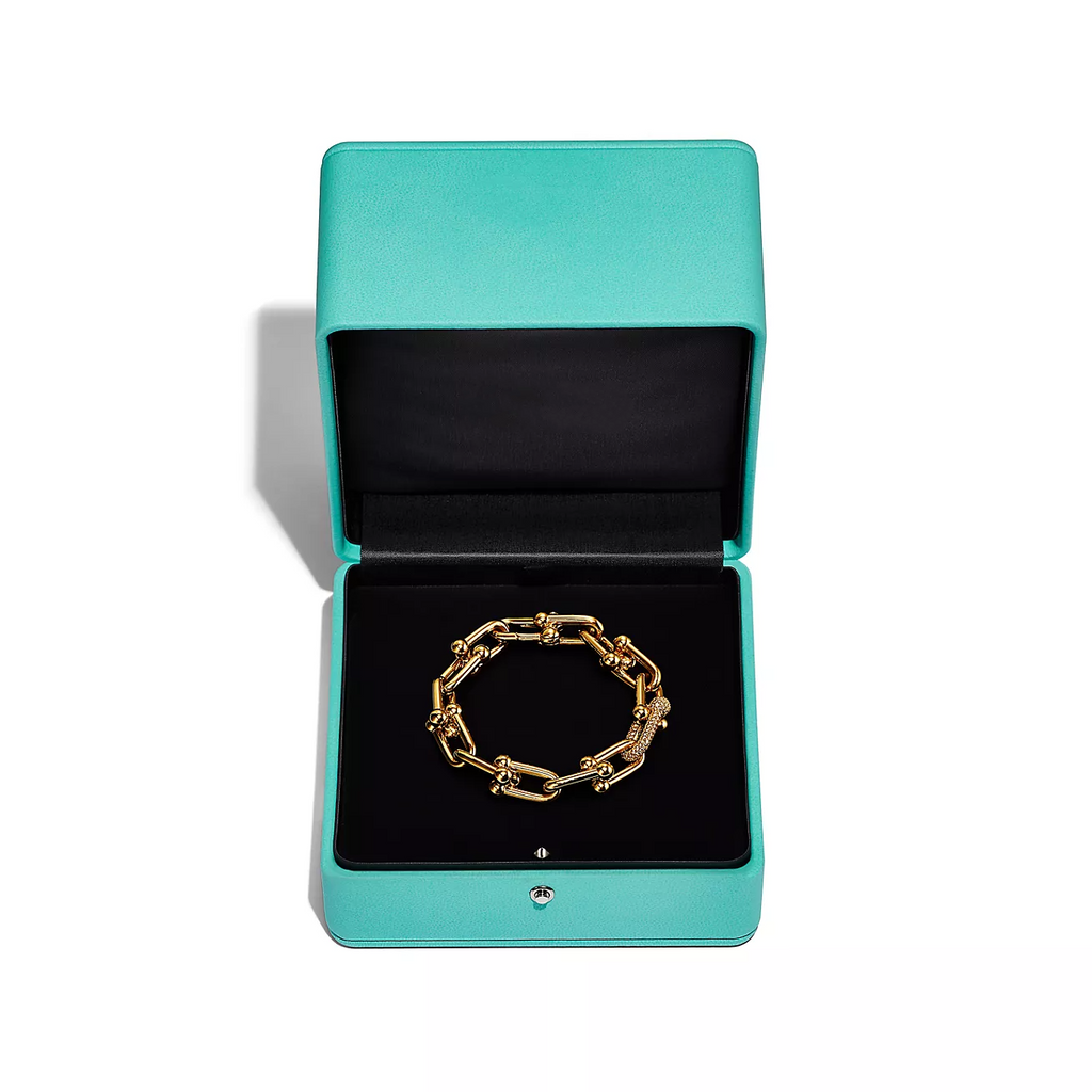 TIFFANY HARDWEAR LARGE LINK GOLD DIAMOND BRACELET