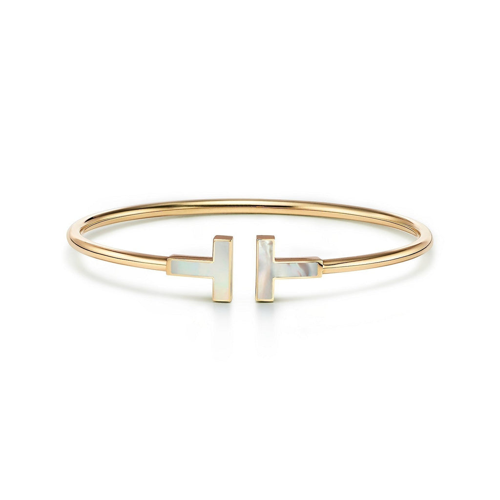 TIFFANY T BRACELET 1.8MM MOP PINK GOLD