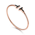 TIFFANY T BRACELET 1.8MM ONYX PINK GOLD