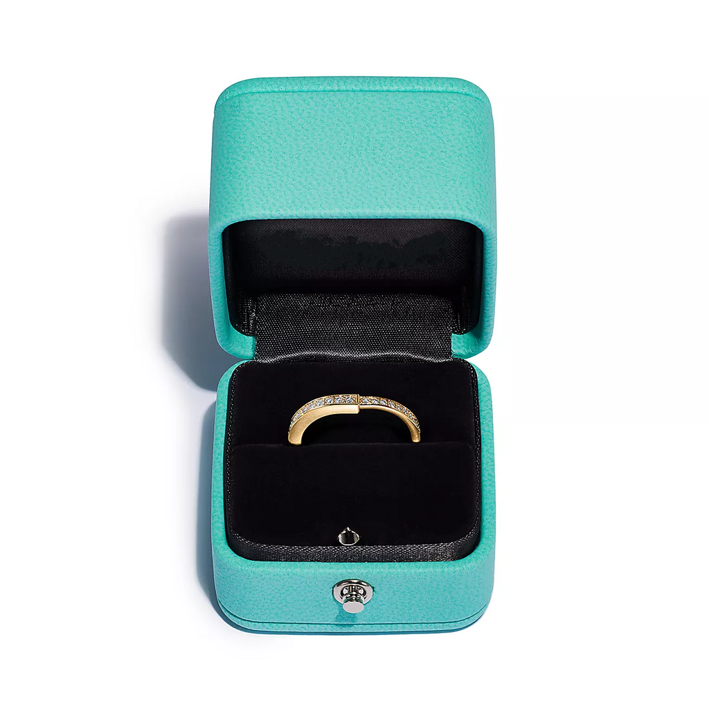 TIFFANY LOCK RING GOLD DIAMOND PAVED