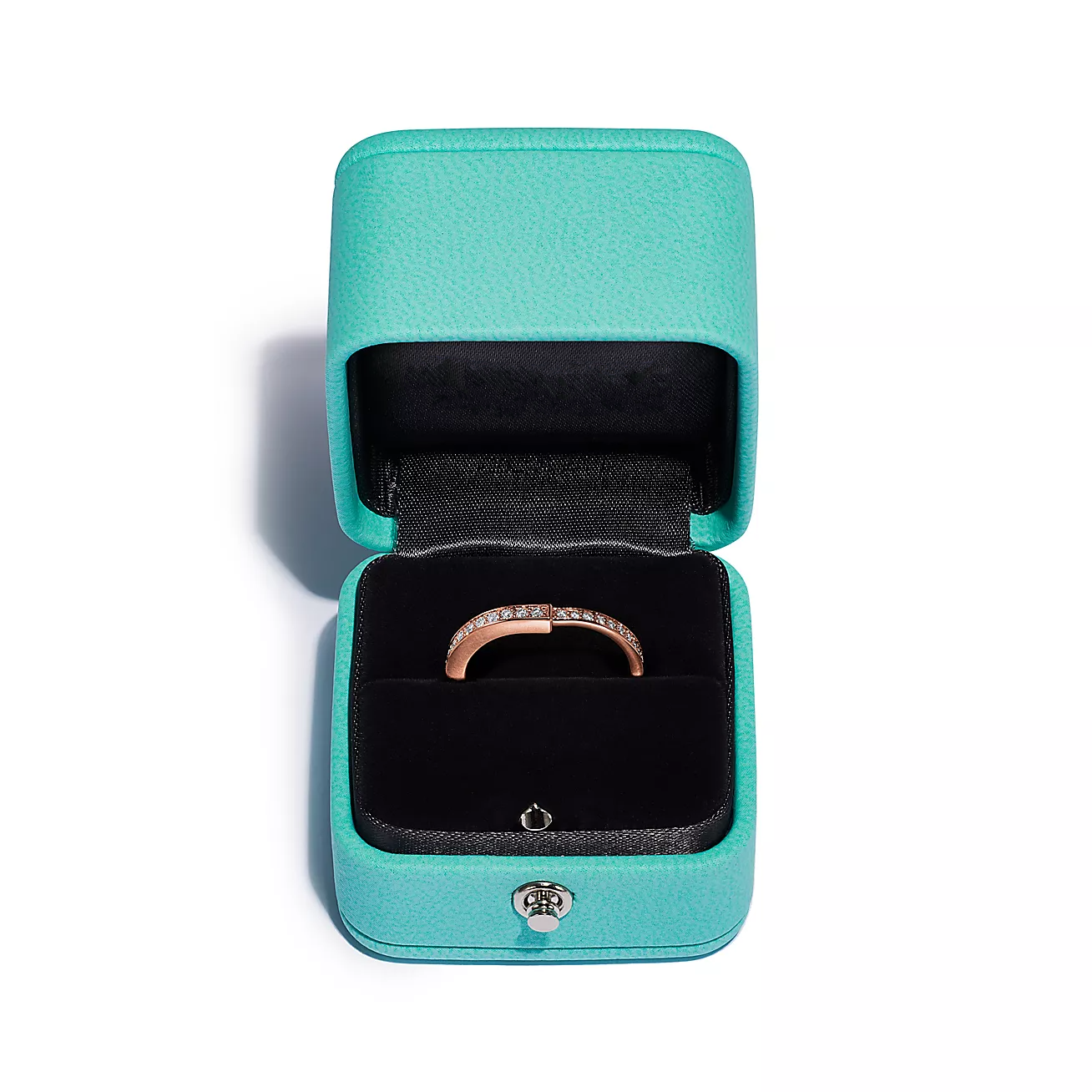 TIFFANY LOCK RING PINK GOLD DIAMOND PAVED
