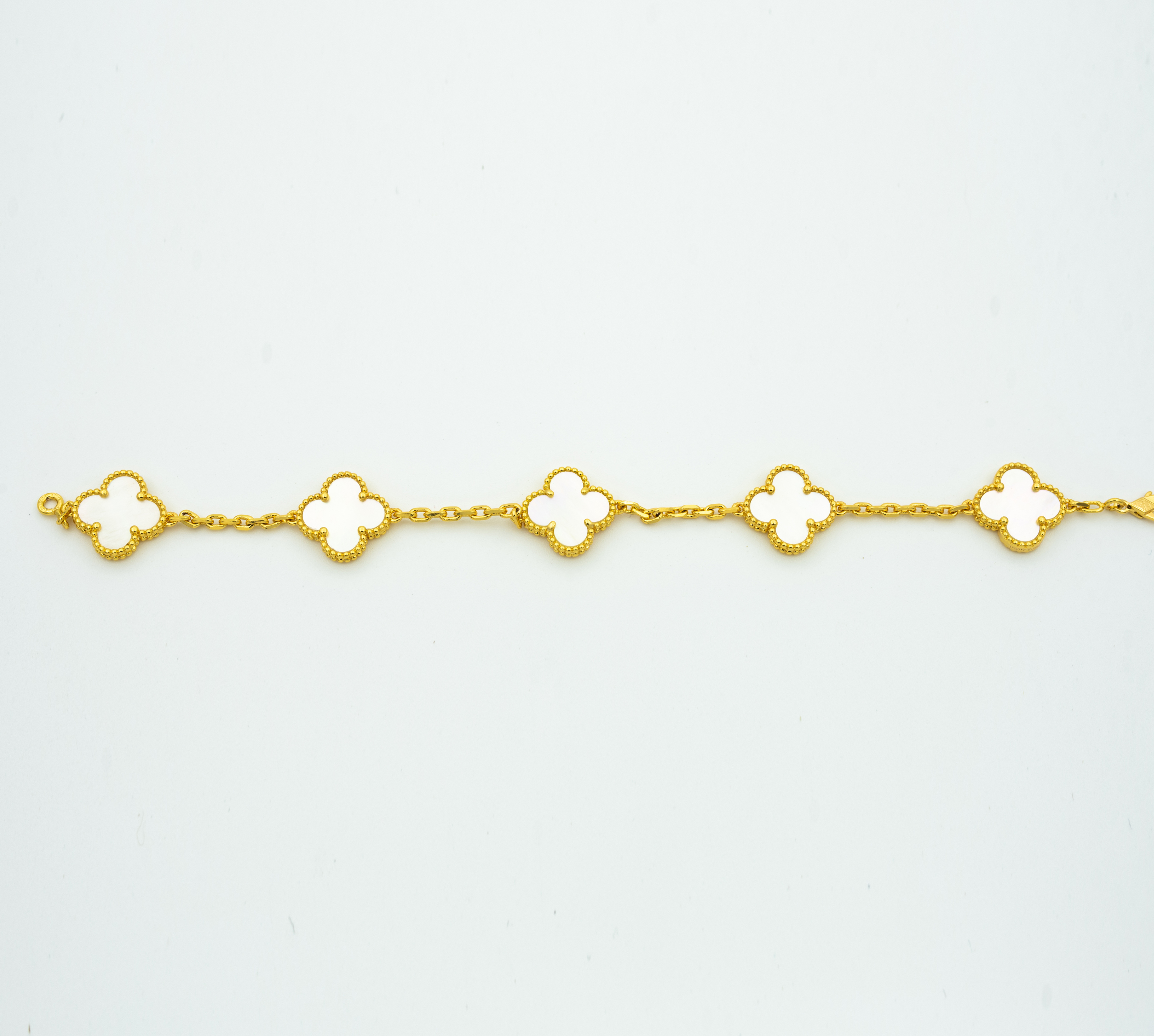 Van Cleef & Arpels CLOVER BRACELET 5 MOTIFS WHITE MOP