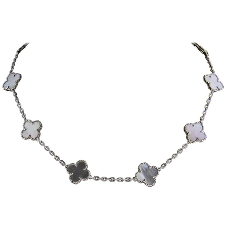 Van Cleef & Arpels CLOVER 10 MOTIFS DARK MOP NECKLACE