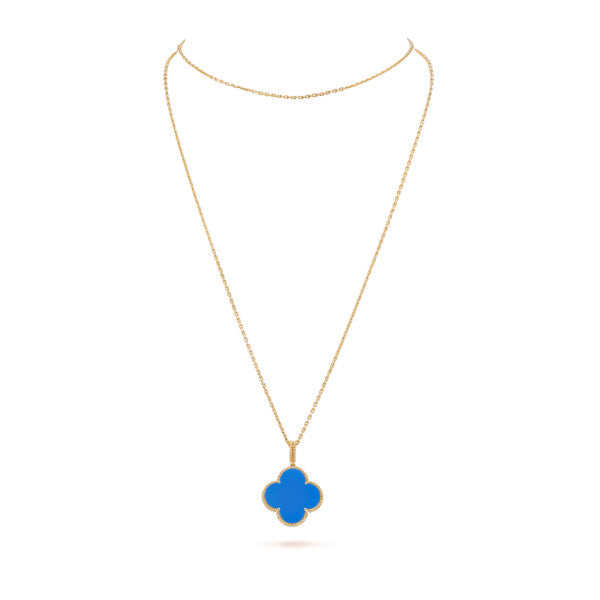 Van Cleef & Arpels CLOVER GOLD TURQUOISE NECKLACE