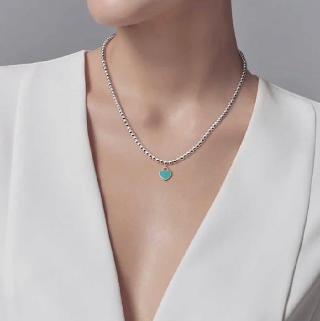 TIFFANY RETURN TO TIF SILVER BEAD NECKLACE