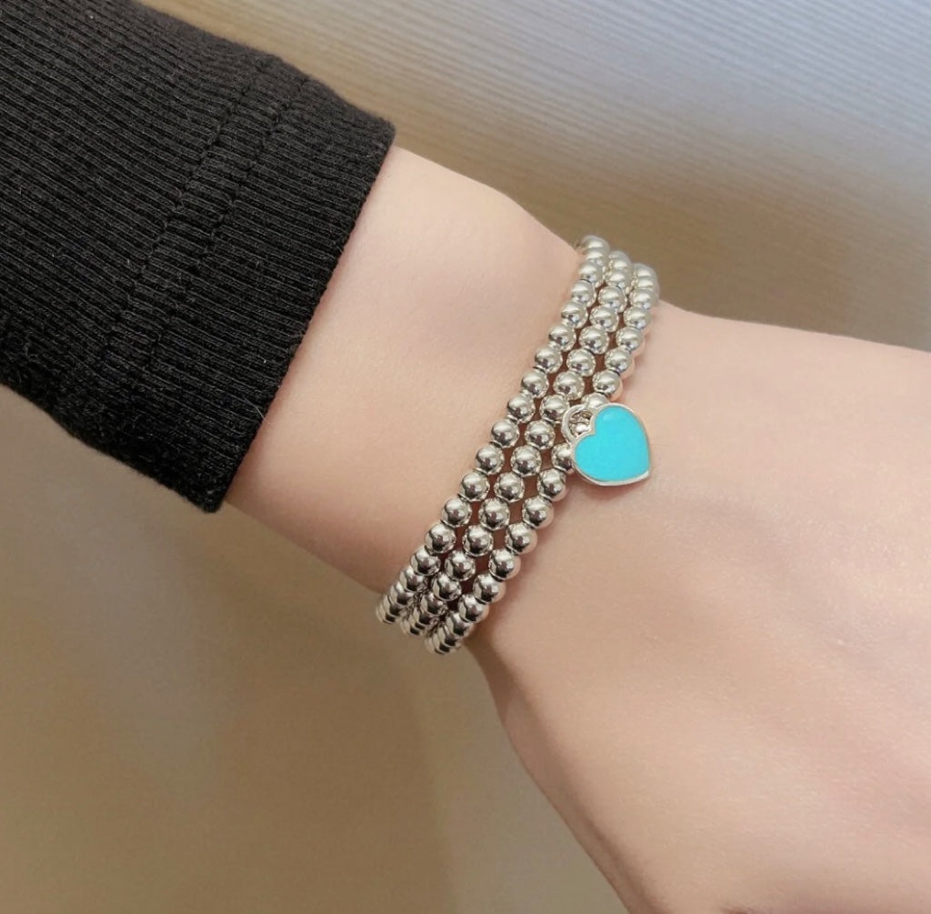 TIFFANY RETURN TO TIF SILVER BEAD NECKLACE