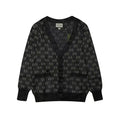 GUCCI Cardigan V-Neck Monogram Black Jacquard