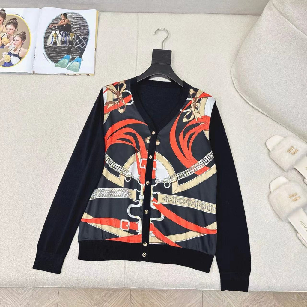 HERMES 25S Cardigan Tencel Knit Fabric with Rayon Fabric