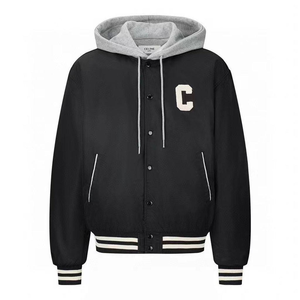 CELINE Celine Jackets C Logo Black White Mix Grey Cotton