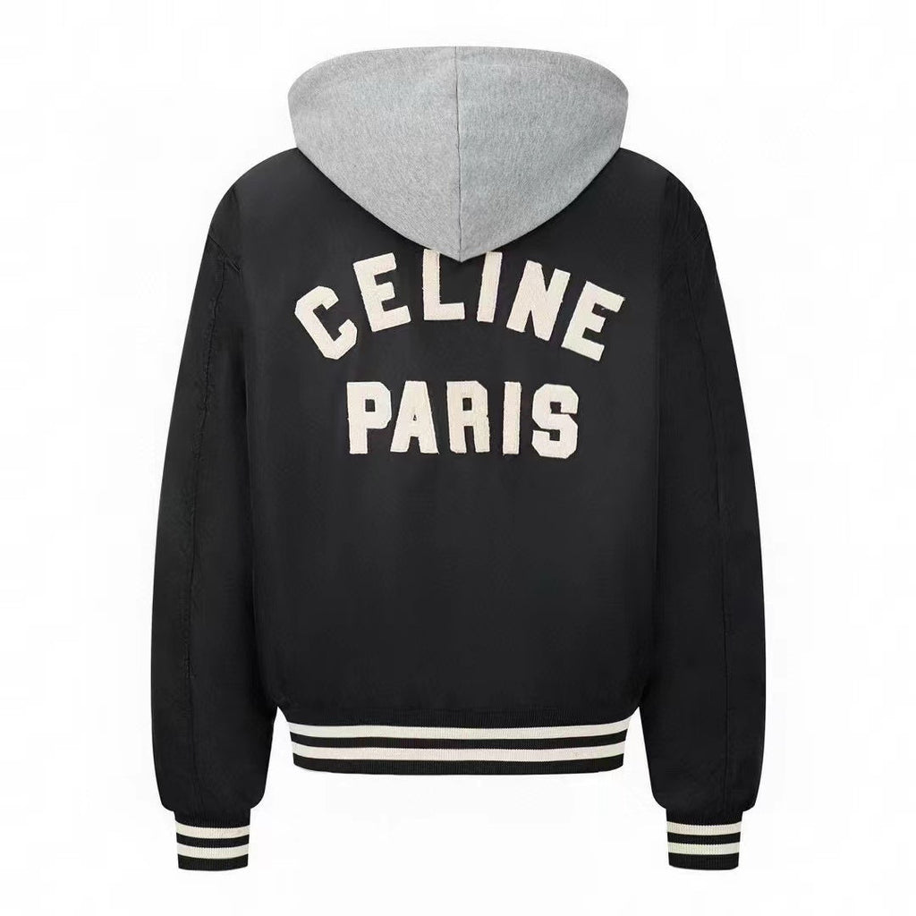 CELINE Celine Jackets C Logo Black White Mix Grey Cotton