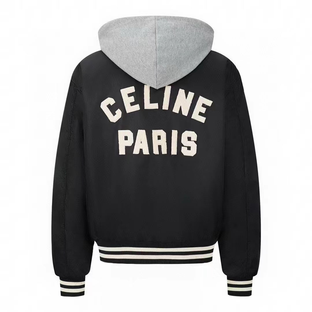 CELINE Celine Jackets C Logo Black White Mix Grey Cotton