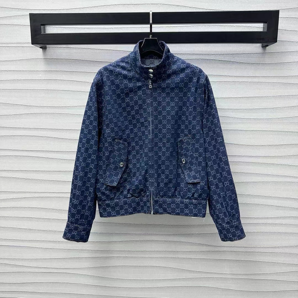 GUCCI Blue Denim Bomber Jacket