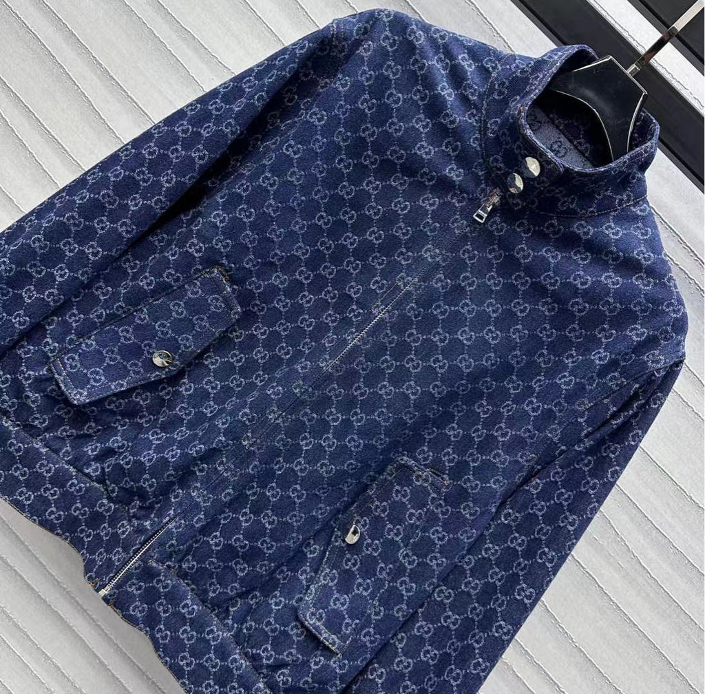 GUCCI Blue Denim Bomber Jacket