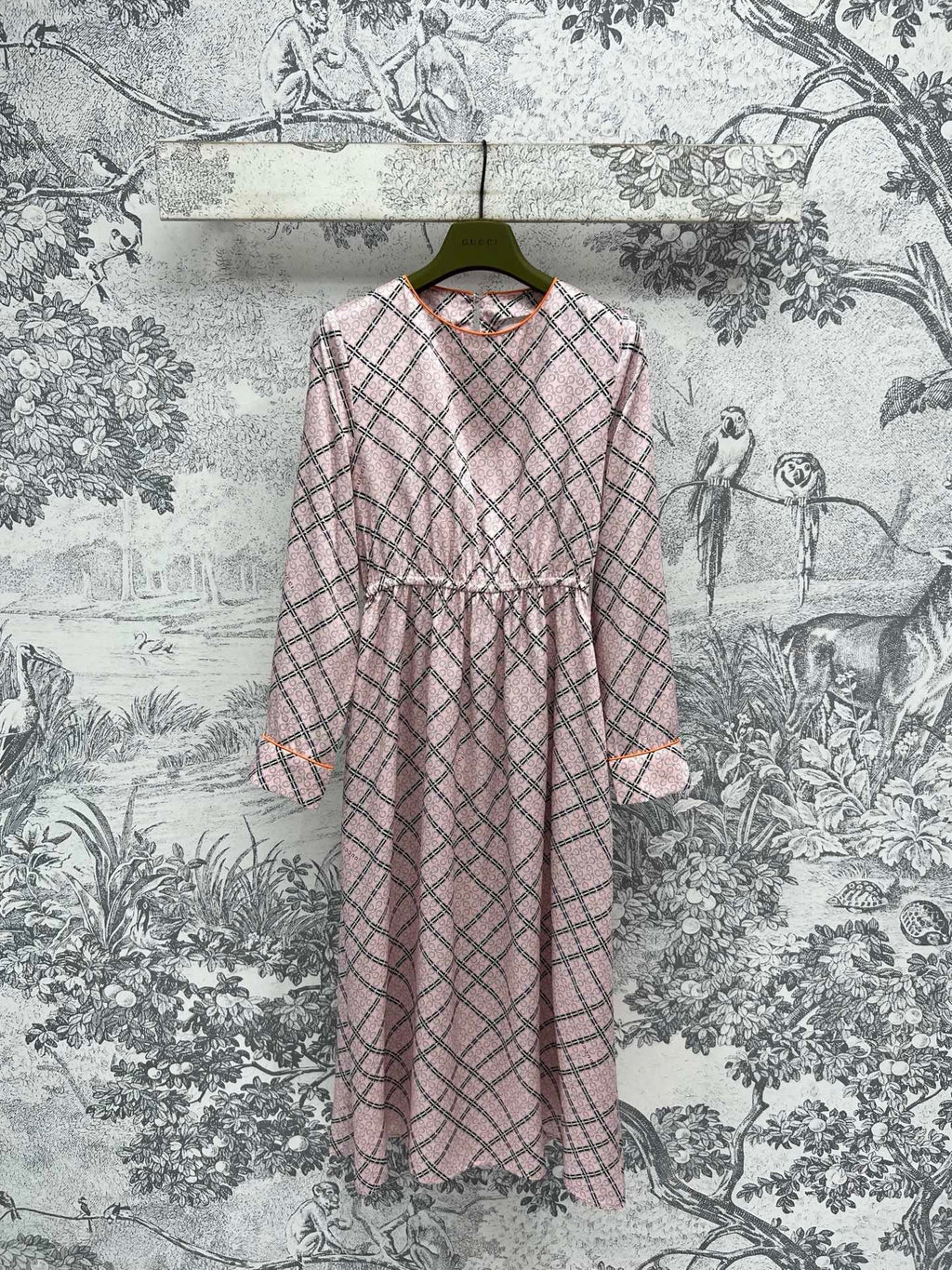 GUCCI Printed Silk Dress Pink Ready To Wear