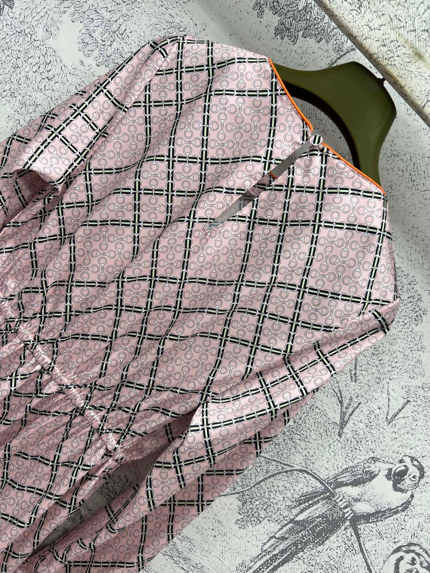 GUCCI Printed Silk Dress Pink Ready To Wear