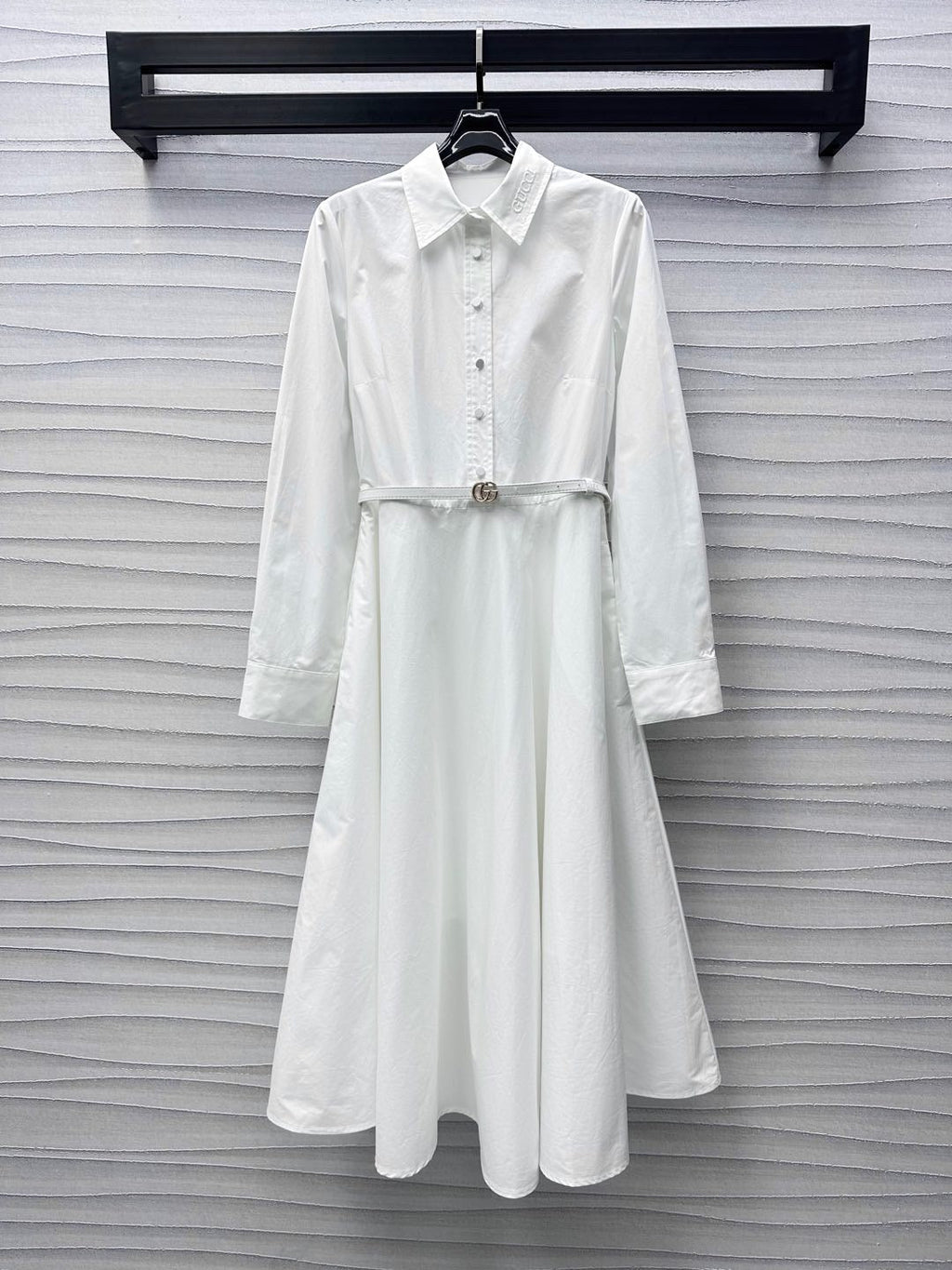 GUCCI Gucci Midi Dress in White Cotton Poplin