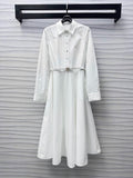 GUCCI Gucci Midi Dress in White Cotton Poplin