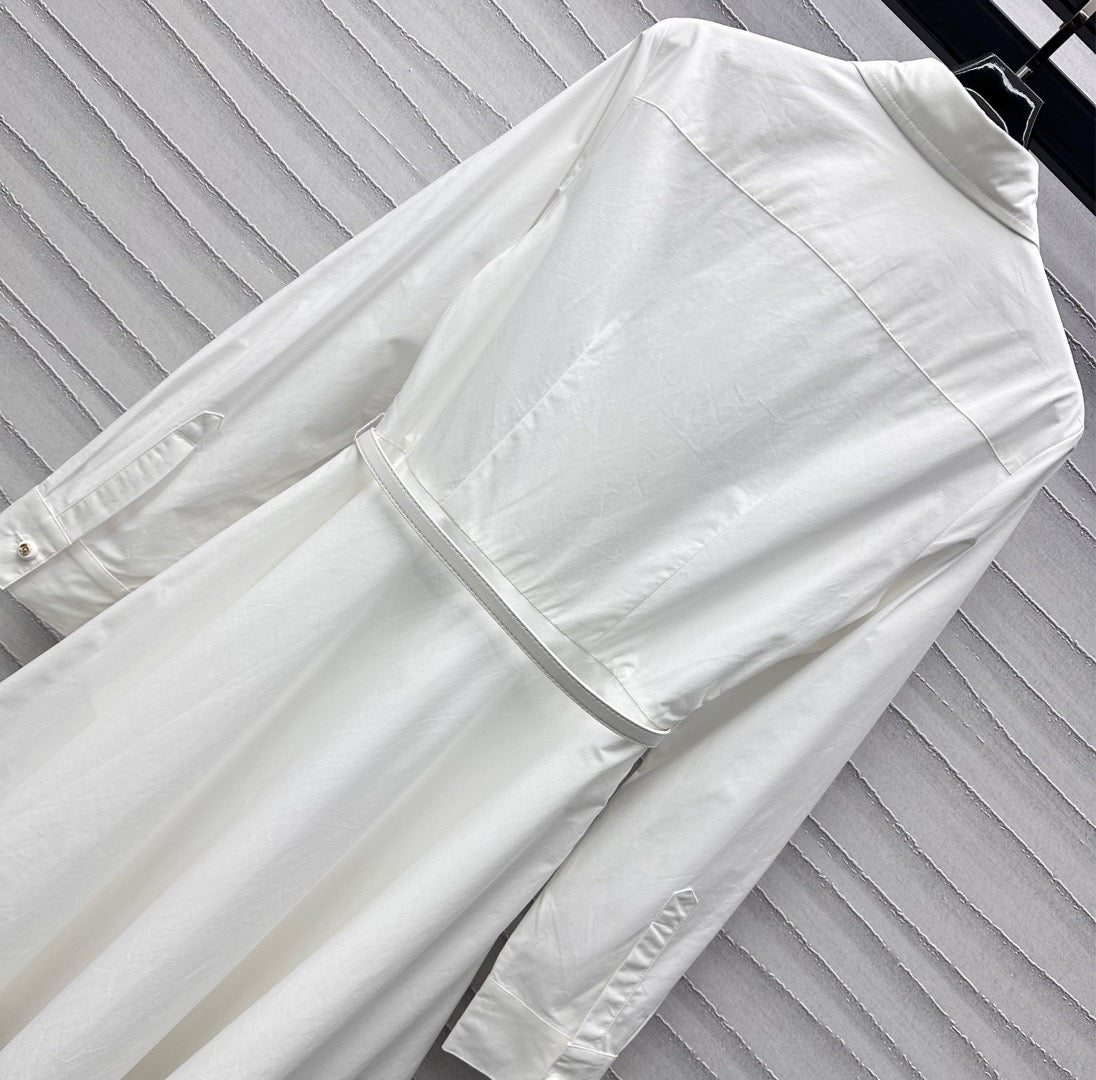 GUCCI Gucci Midi Dress in White Cotton Poplin