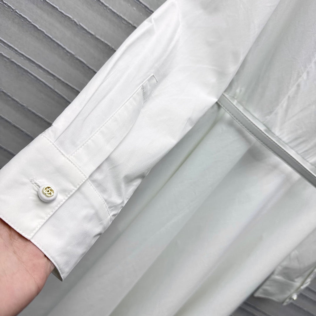 GUCCI Gucci Midi Dress in White Cotton Poplin