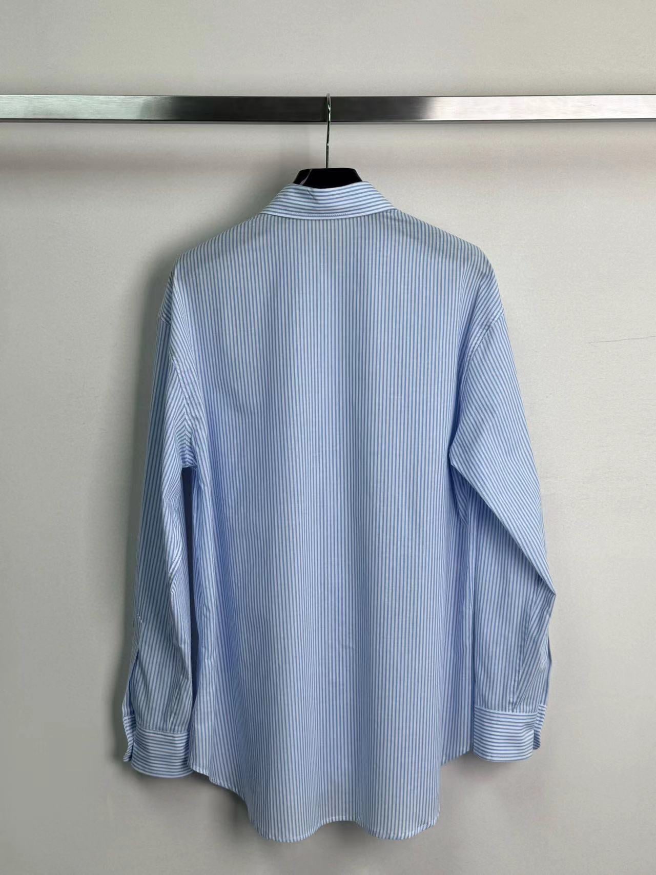 CELINE Celine Shirt Blue White Cotton