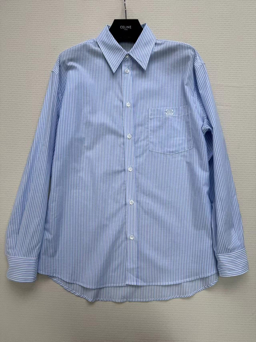 CELINE Celine Shirt Blue White Cotton
