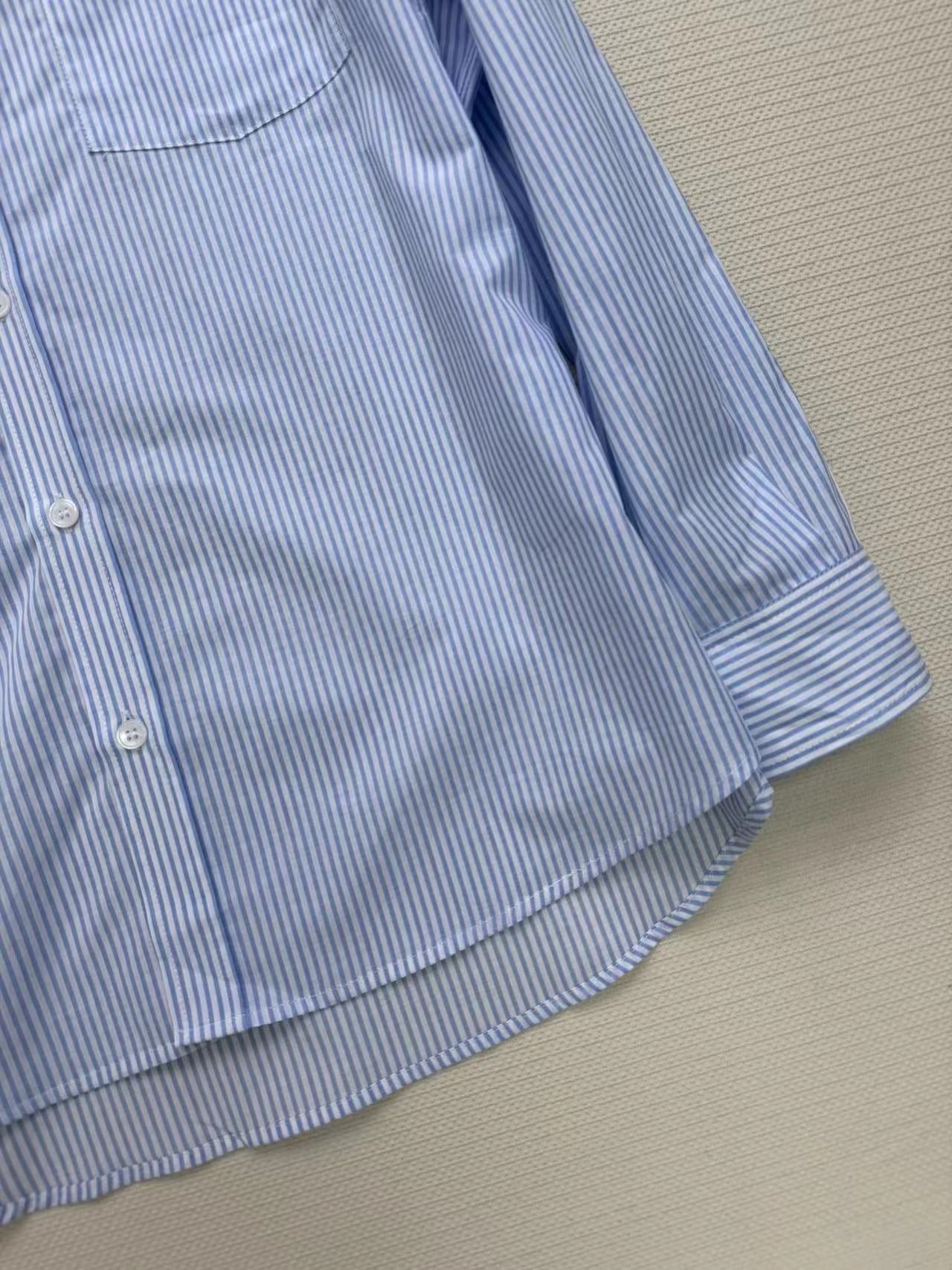CELINE Celine Shirt Blue White Cotton
